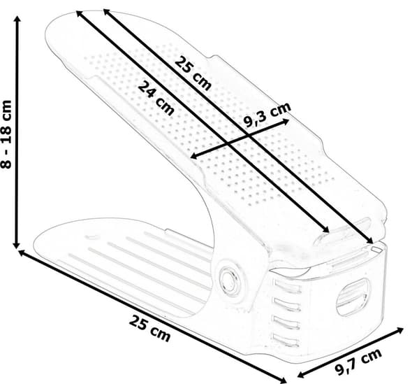 Justerbar organizer holder skostativ sort
