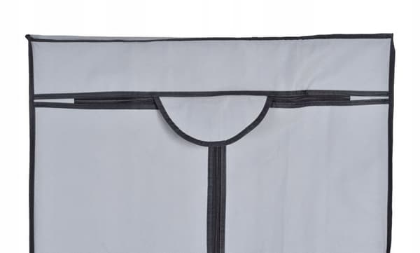 Fela tekstilgarderobe med hylde - grå