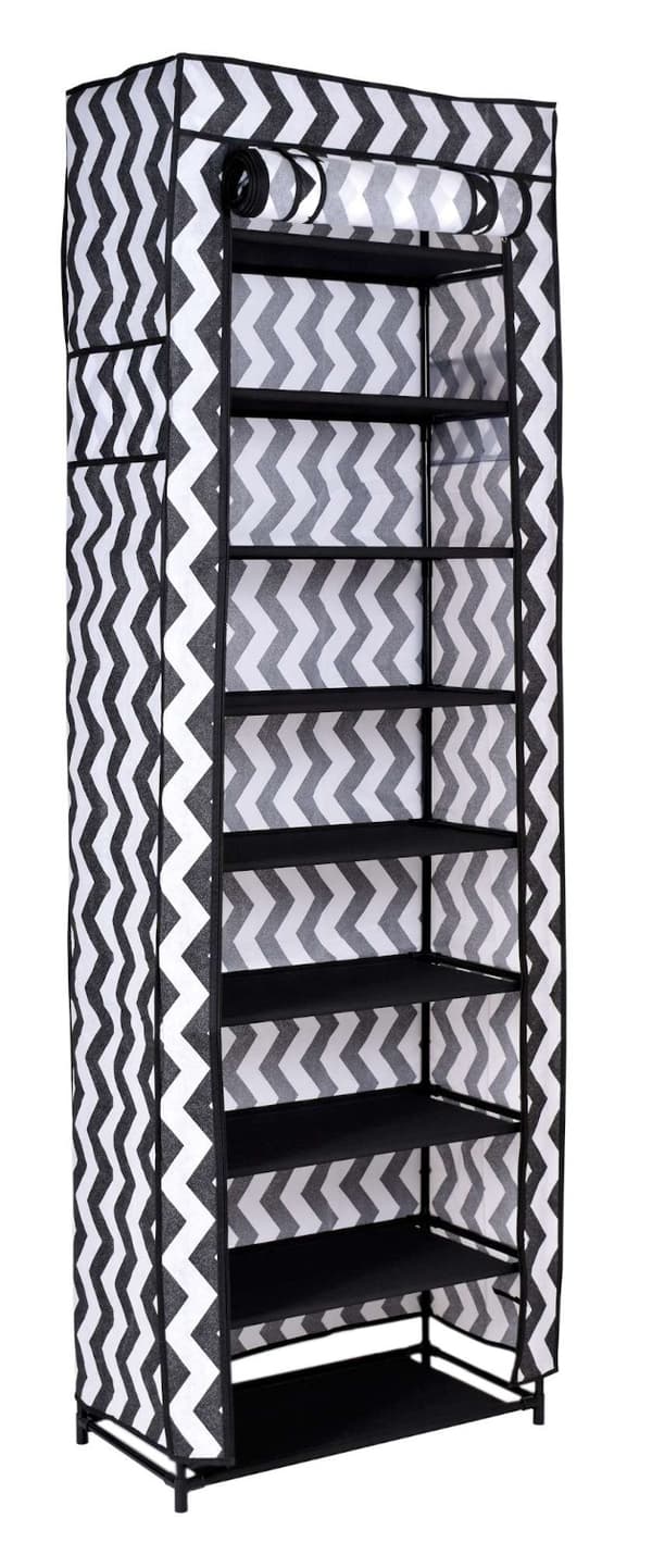 Lea textil skoskåp - zebra