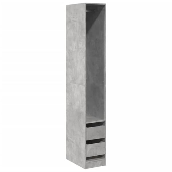 Garderob betonggrå 30x50x200 cm konstruerat trä