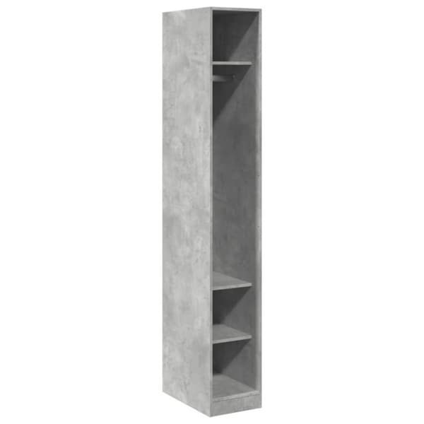 klædeskab 30x50x200 cm konstrueret træ betongrå