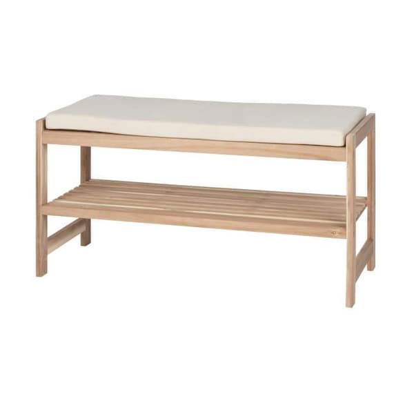 WENKO Entrébänk med förvaring ACINA | Stoppad skobänk | Entré skoskåp | FSC®-certifierat trä | 90x45x34cm
