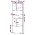 Miniatyrbilde 9 av 10: vidaXL Hjørneskap artisan eik 33x33x132 cm konstruert tre