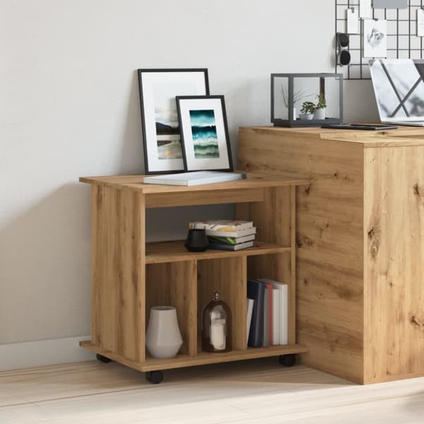 vidaXL Rulleskap artisan eik 60x53x72 cm konstruert tre