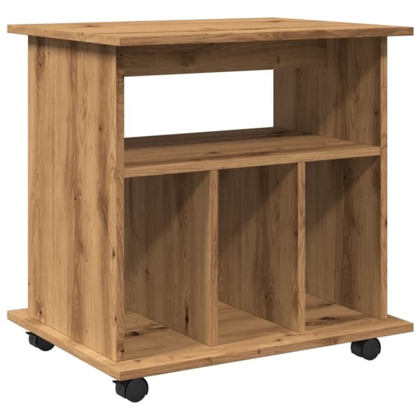 vidaXL Rulleskap artisan eik 60x53x72 cm konstruert tre