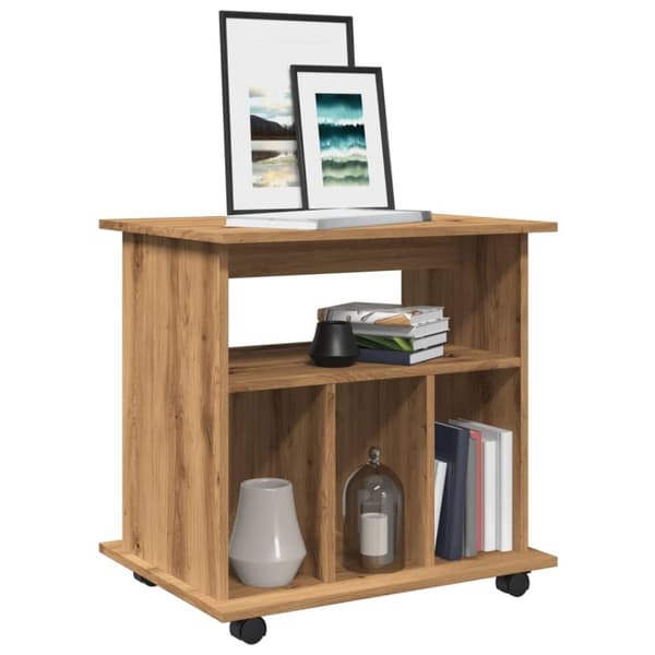 vidaXL Rulleskap artisan eik 60x53x72 cm konstruert tre