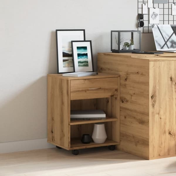 vidaXL rullebord 46x36x59 cm konstrueret træ kunsteg