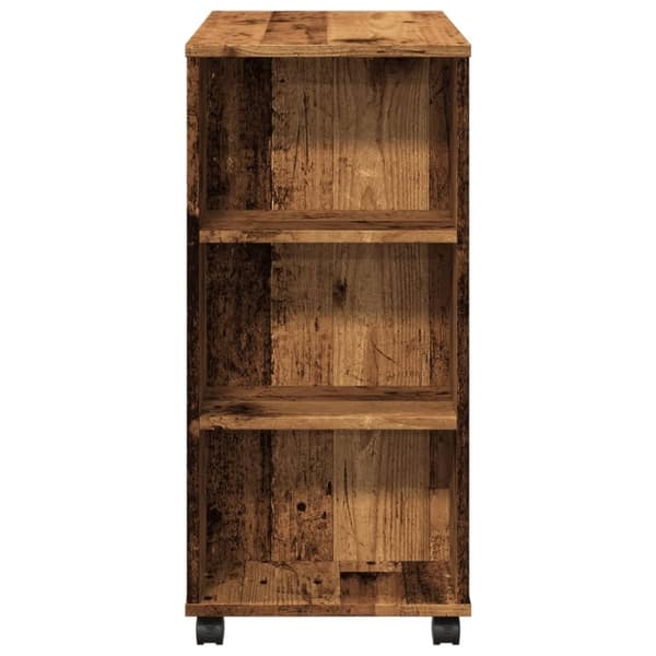 vidaXL Kaappi pyörillä vanhaa puuta 60x35x75 cm lastulevy