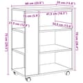 Pikkukuva 11 / 11: vidaXL Kaappi pyörillä vanhaa puuta 60x35x75 cm lastulevy