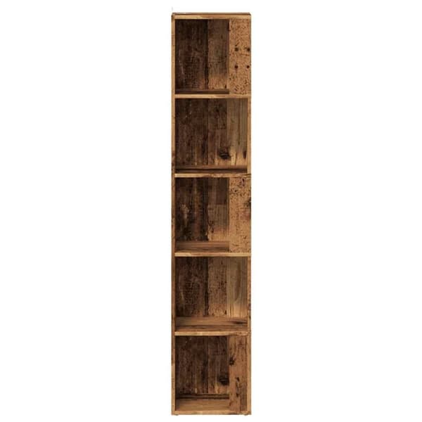 vidaXL Kulmakaappi vanha puu 33x33x165 cm lastulevy
