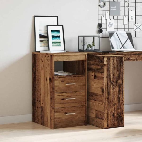 vidaXL skuffeskab 40x50x76 cm konstrueret træ gammelt træ