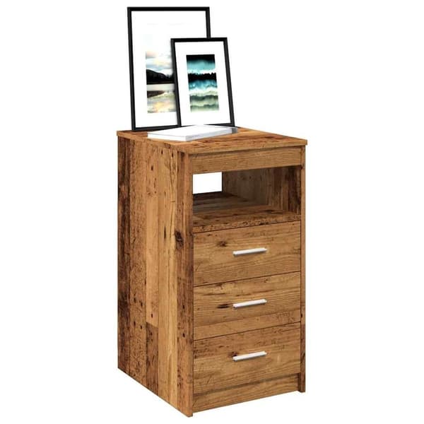 vidaXL skuffeskab 40x50x76 cm konstrueret træ gammelt træ