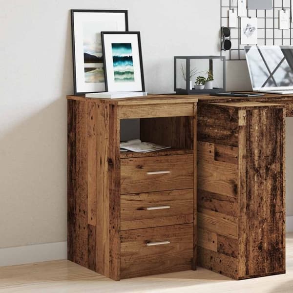 vidaXL skuffeskab 40x50x76 cm konstrueret træ gammelt træ