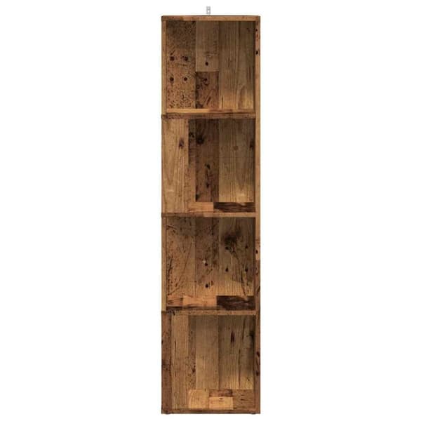 vidaXL Hjørneskap gammelt tre 33x33x132 cm konstruert tre