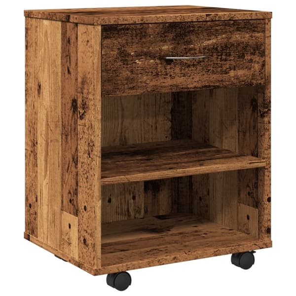 vidaXL Rulleskap gammelt tre 46x36x59 cm konstruert tre