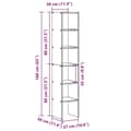 Miniatyrbilde 11 av 11: vidaXL Bokhyller 2 stk stablebar gammelt tre 30x30x80cm konstruert tre