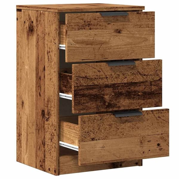 vidaXL Yöpöydät 2 kpl vanha puu 40x36x65 cm lastulevy