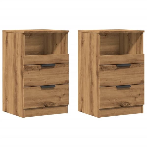 vidaXL sengeborde 2 stk. 40x36x65 cm konstrueret træ kunsteg