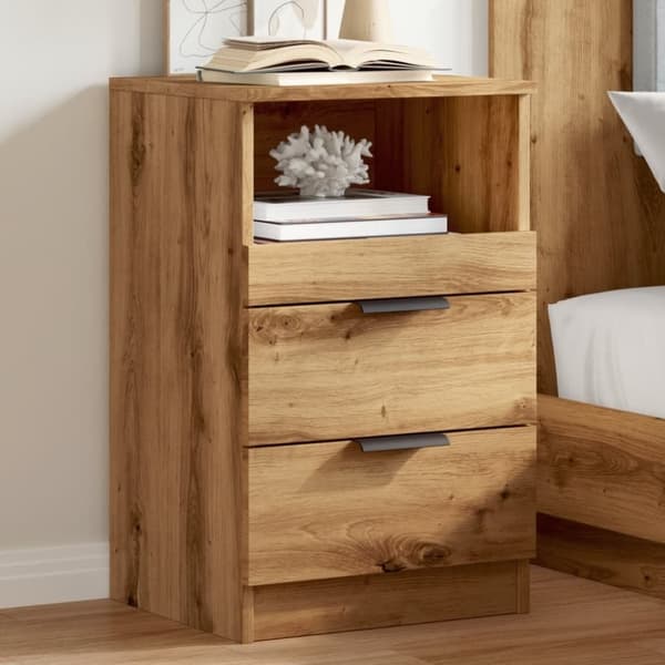 vidaXL sengeborde 2 stk. 40x36x65 cm konstrueret træ kunsteg