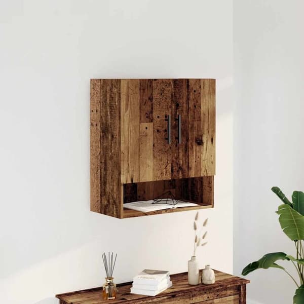 vidaXL vægskab 60x31x70 cm konstrueret træ gammelt træ