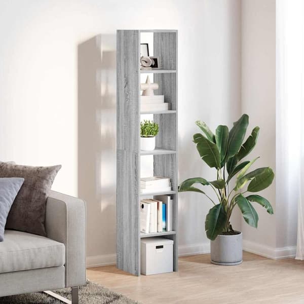 vidaXL bogreoler stabelbare 2 stk. 30x30x80 cm grå sonoma-eg