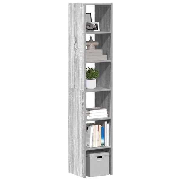 vidaXL bogreoler stabelbare 2 stk. 30x30x80 cm grå sonoma-eg