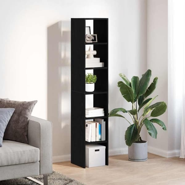 vidaXL kirjahyllyt 2kpl Pinottava musta tammi 30x30x80 cm tekninen puu