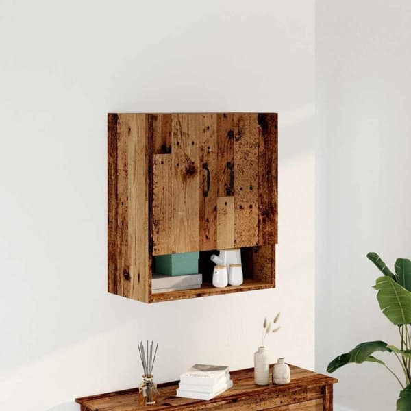 vidaXL vægskab 60x31x70 cm konstrueret træ gammelt træ