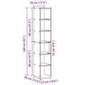 Miniatyrbilde 11 av 11: vidaXL Bokhyller 2 stk stablebar røkt eik 30x30x80 cm konstruert tre