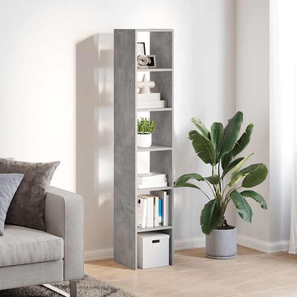vidaXL kirjahyllyt 2 kpl Pinottava betoni harmaa 30x30x80 cm