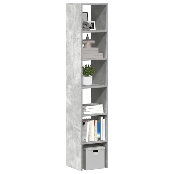 vidaXL kirjahyllyt 2 kpl Pinottava betoni harmaa 30x30x80 cm