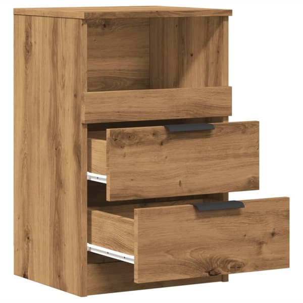 vidaXL sengebord 40x36x65 cm konstrueret træ kunsteg