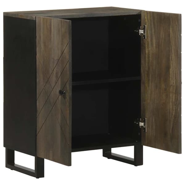 vidaXL Skjenk svart 60x33x75 cm heltre mango