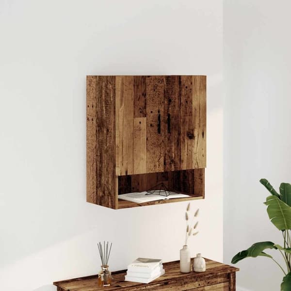 vidaXL vægskab 60x31x70 cm konstrueret træ gammelt træ