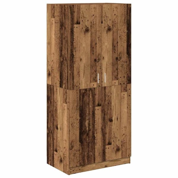 vidaXL Garderob åldrat trä 90x52x200 cm konstruerat trä