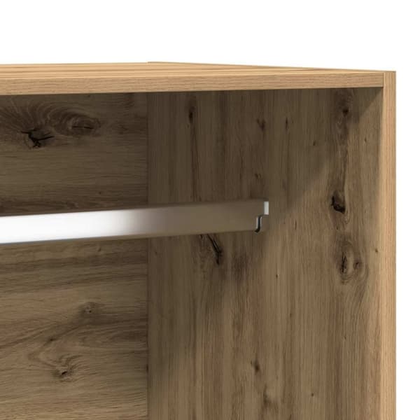 vidaXL klædeskab 100x50x200 cm konstrueret træ egetræslook