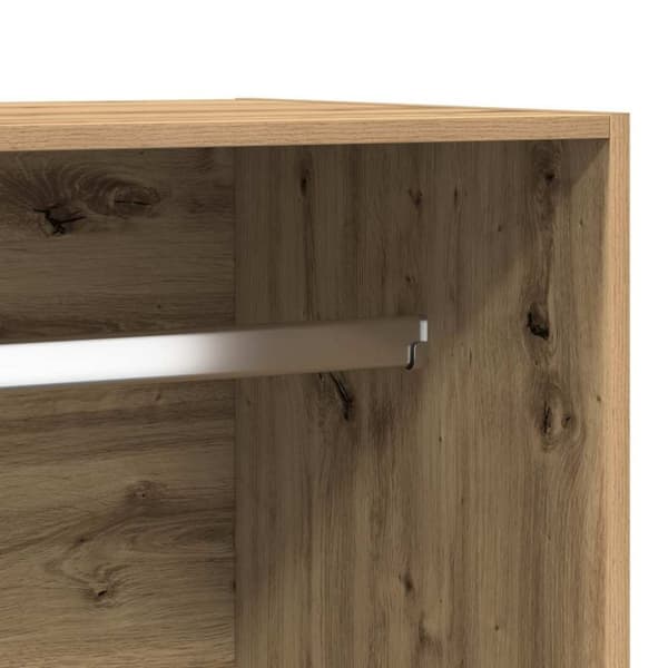 vidaXL klædeskab 100x50x200 cm konstrueret træ egetræslook