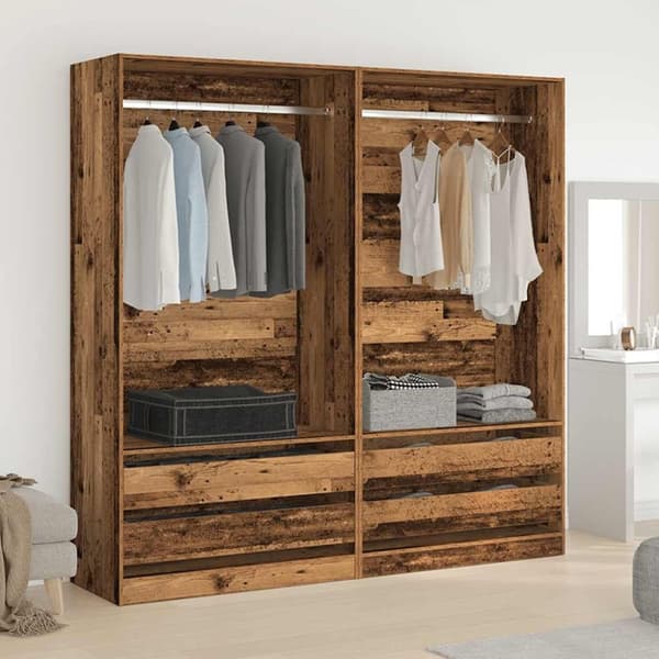 vidaXL Garderobe gammelt tre 100x50x200 cm konstruert tre