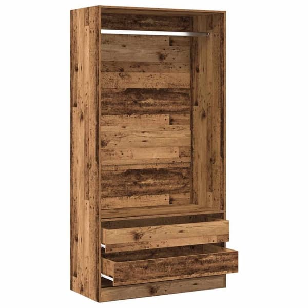 vidaXL Garderobe gammelt tre 100x50x200 cm konstruert tre