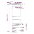 Miniatyrbilde 11 av 11: vidaXL Garderobe gammelt tre 100x50x200 cm konstruert tre