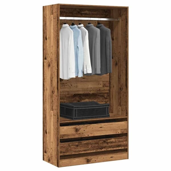 vidaXL Garderobe gammelt tre 100x50x200 cm konstruert tre