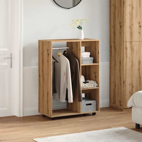 vidaXL Garderobe artisan eik 80x40x110 cm konstruert tre
