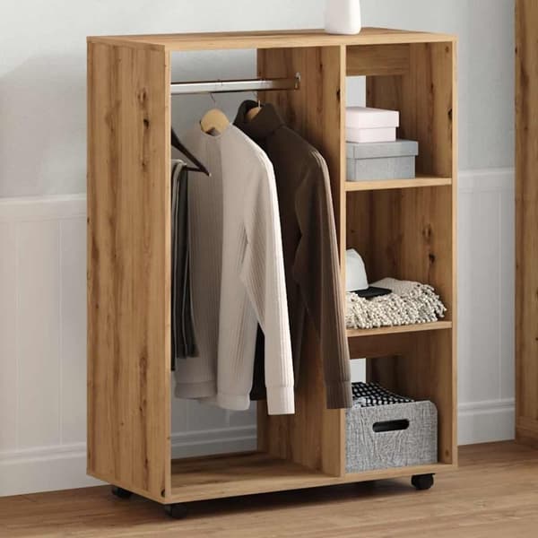 vidaXL Garderobe artisan eik 80x40x110 cm konstruert tre
