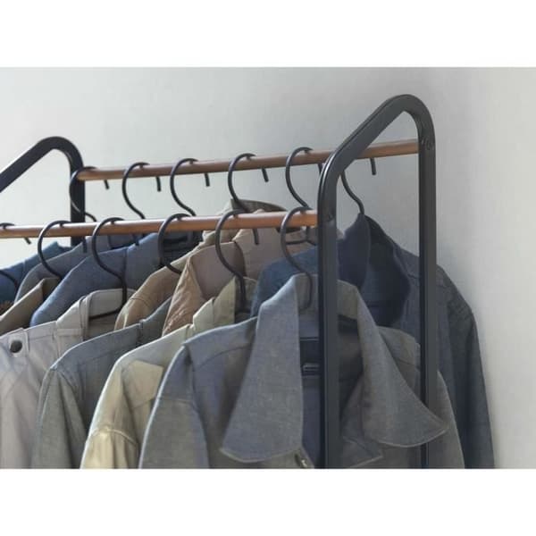 Yamazaki Home Klädhängare Klädhängare Skohylla Garderob Klädhängare Svart Färg 67x172x35 cm