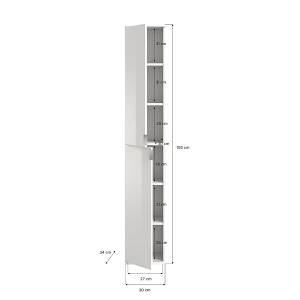 ProjektX garderobeskap 4+2 dørs 6 dører eik dekor.