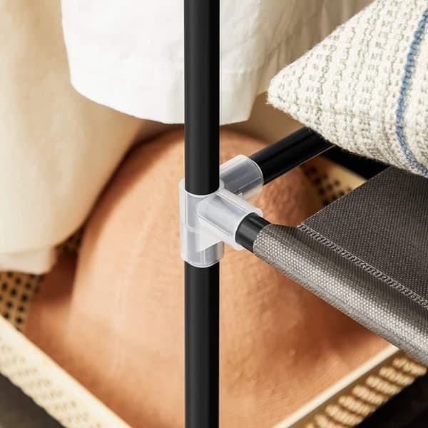 Dressing en Tissus avec Étagères 12 Niveaux et Penderie - L150 cm