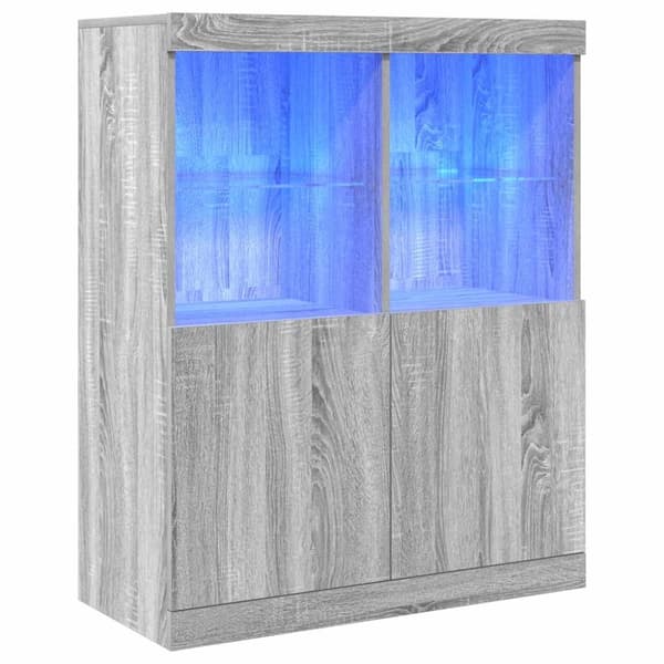 vidaXL skænk 81x37x100 cm konstrueret træ grå sonoma-eg