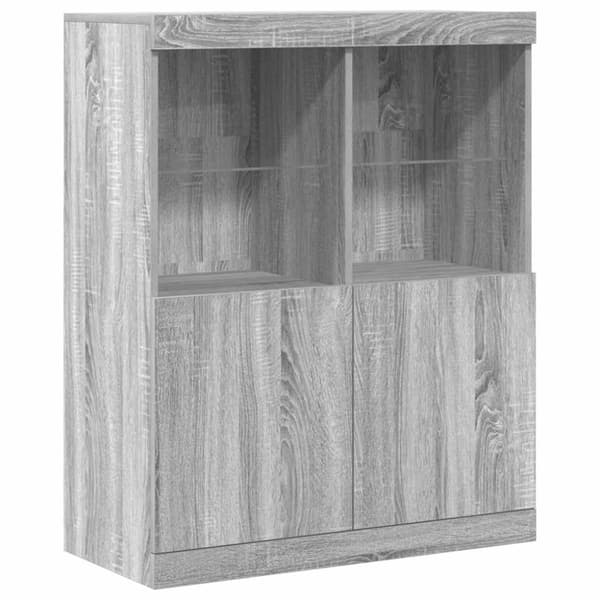 vidaXL skænk 81x37x100 cm konstrueret træ grå sonoma-eg