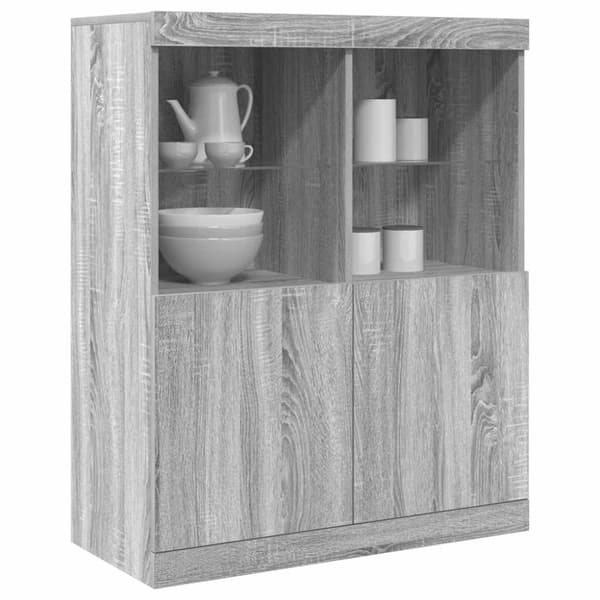vidaXL skænk 81x37x100 cm konstrueret træ grå sonoma-eg