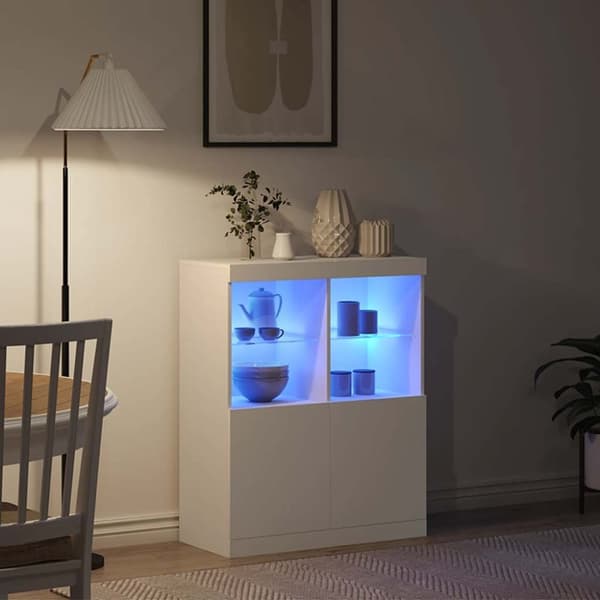 vidaXL skænk 81x37x100 cm konstrueret træ hvid